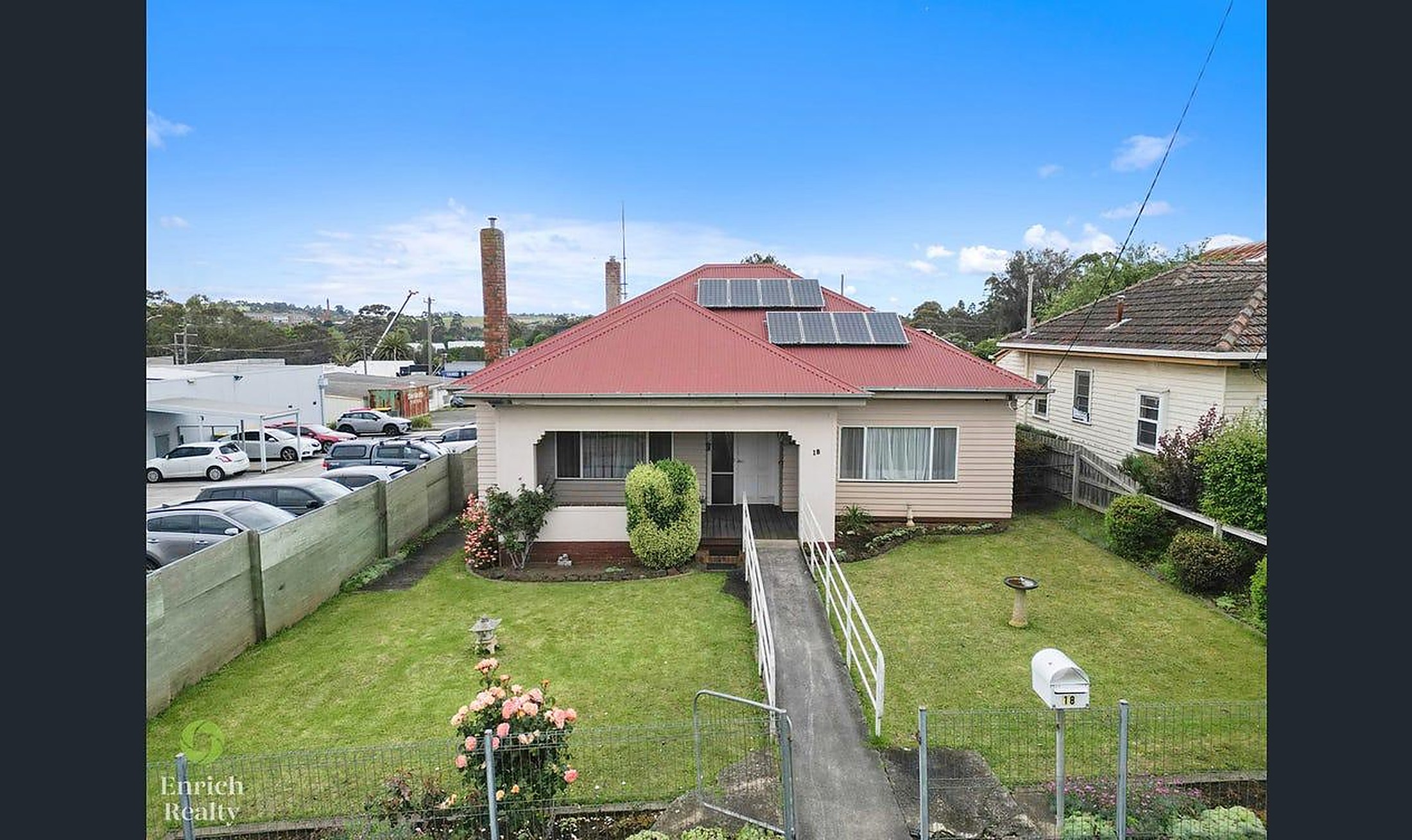 The front of Warrigal House with its garden and entrance ramp